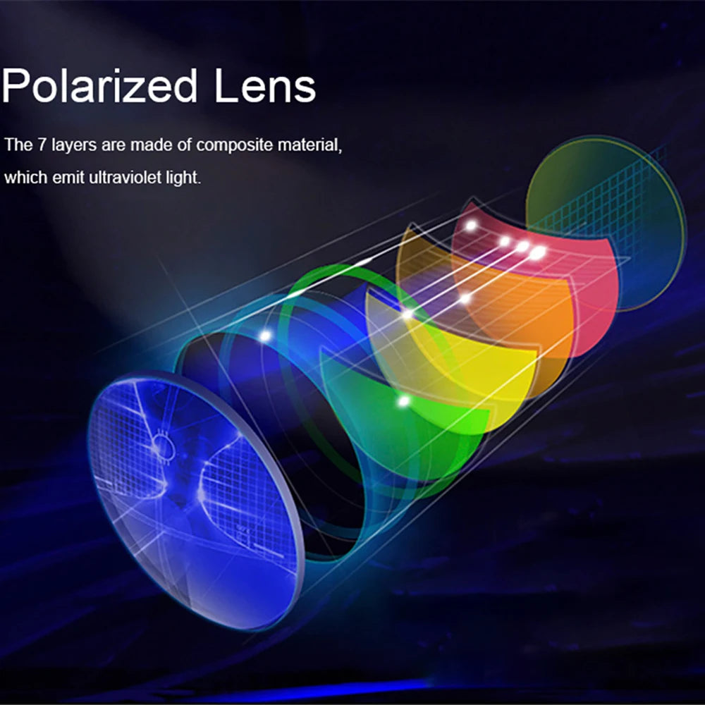 VIVIBEE Semi-Rimless Night Vision Glasses for Driving Men Yellow Polarized Lens Goggles Classic Square Driving Women Eyeglasses